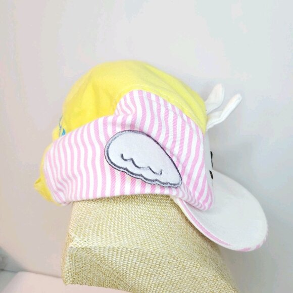 Kids Toddler Molang Embroidered 3D Adjustable Strips Pink Yellow Hat Cap READ - Picture 3 of 7
